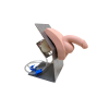 Basic male urethral catheterization simulator mounted on base stand