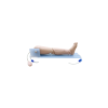 Pediatric intraosseous intervention simulator lower leg model mounted on base